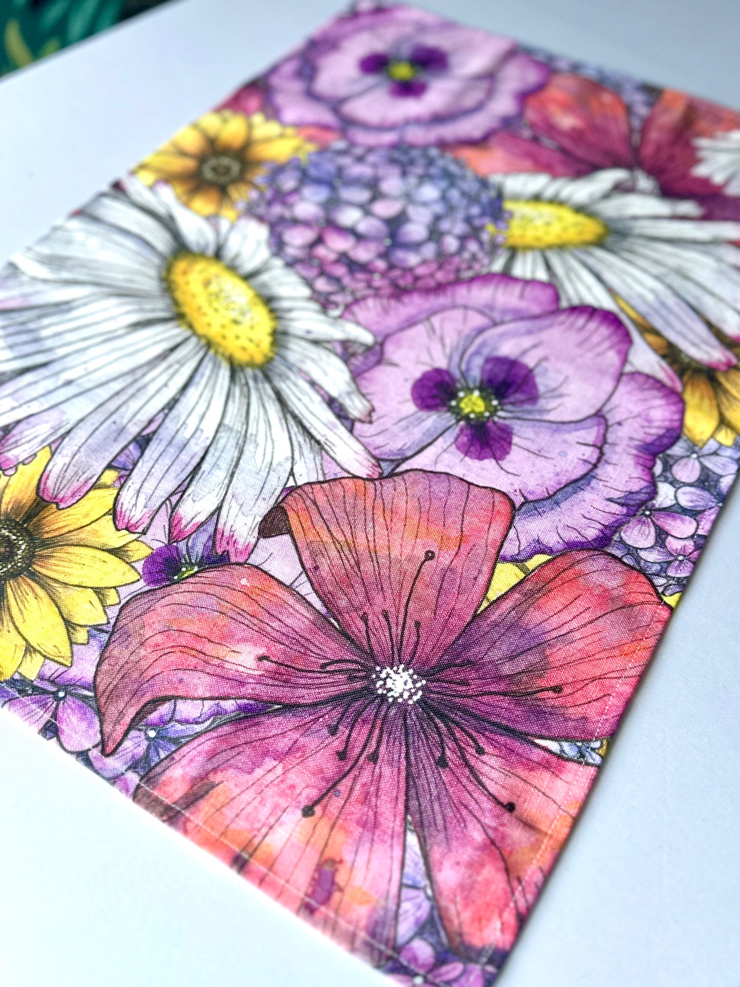 Tea Towel Flowers Bright