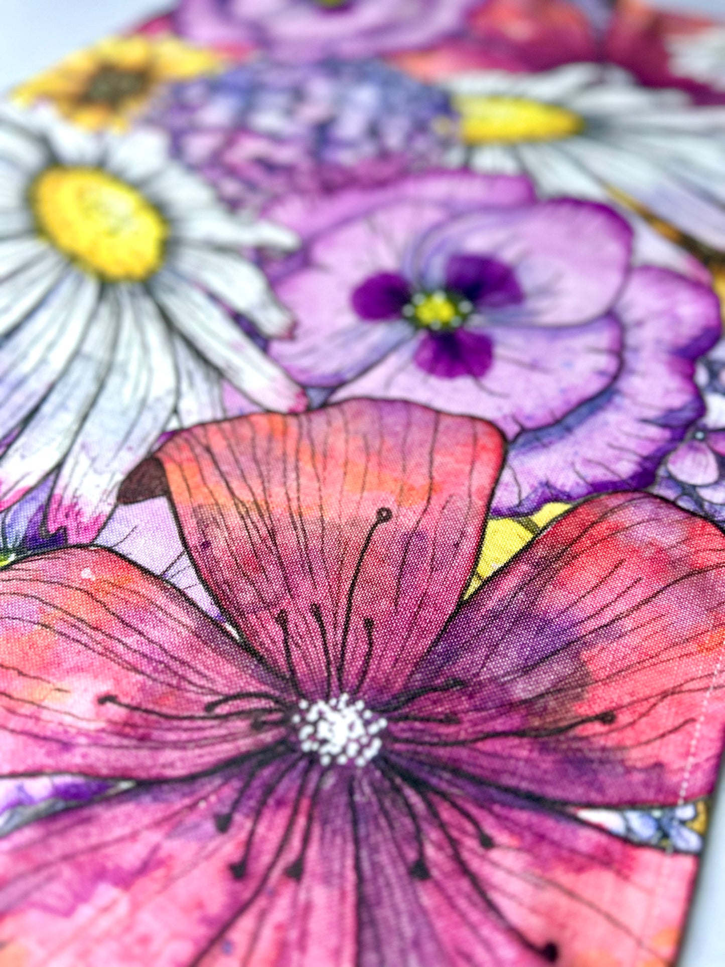 Tea Towel Flowers Bright