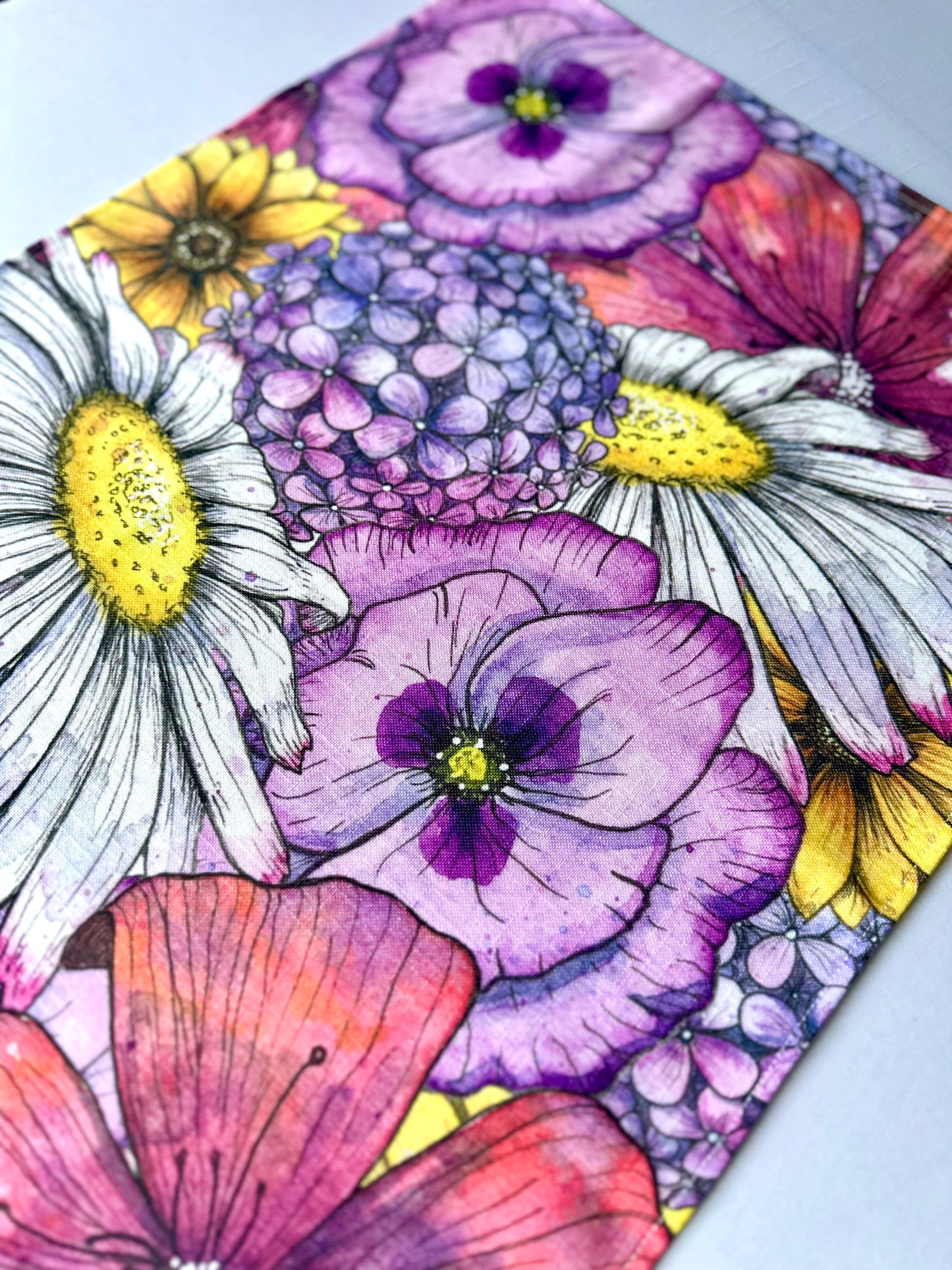 Tea Towel Flowers Bright