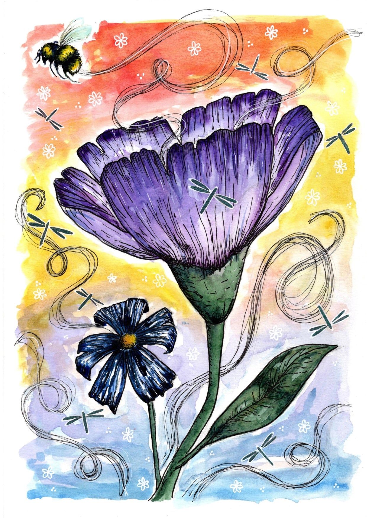 'Dragonfly Dream' A6 Postcard