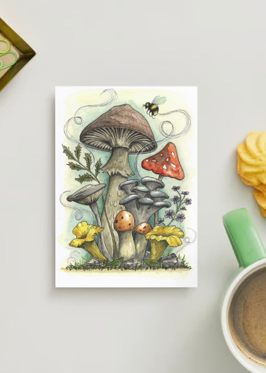 'Funghi Fiesta' A6 Postcard