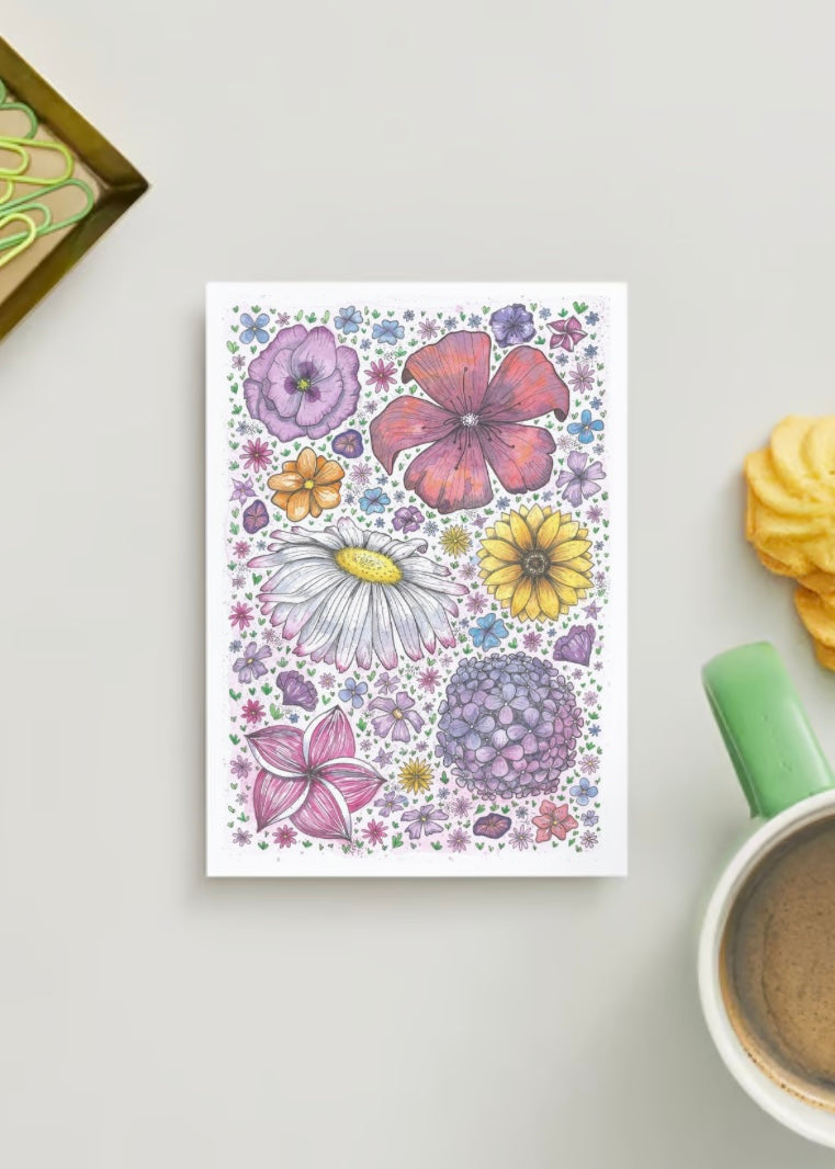 '[Untitled Flowers]' A6 Postcard