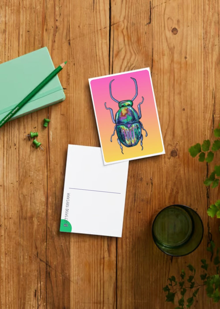 Rainbow Beetle A6 Postcard