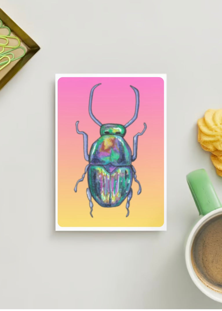 Rainbow Beetle A6 Postcard