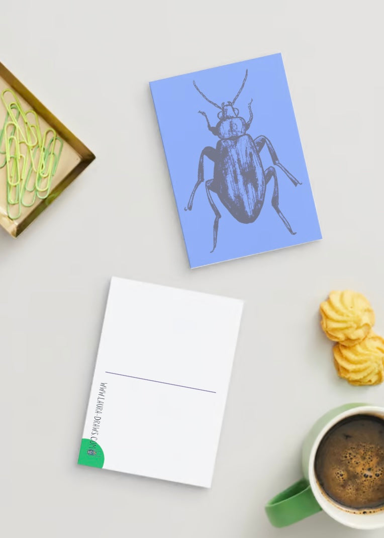 Blue Beetle A6 Postcard