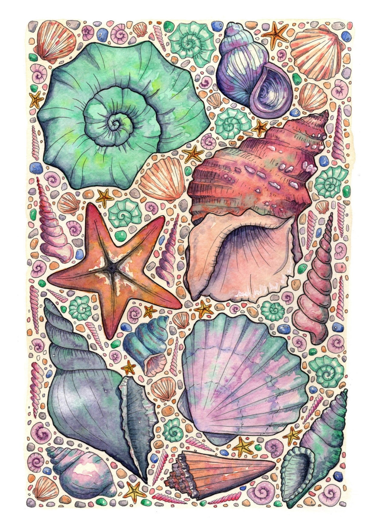 'She Sell Sea Shells' A6 Postcard