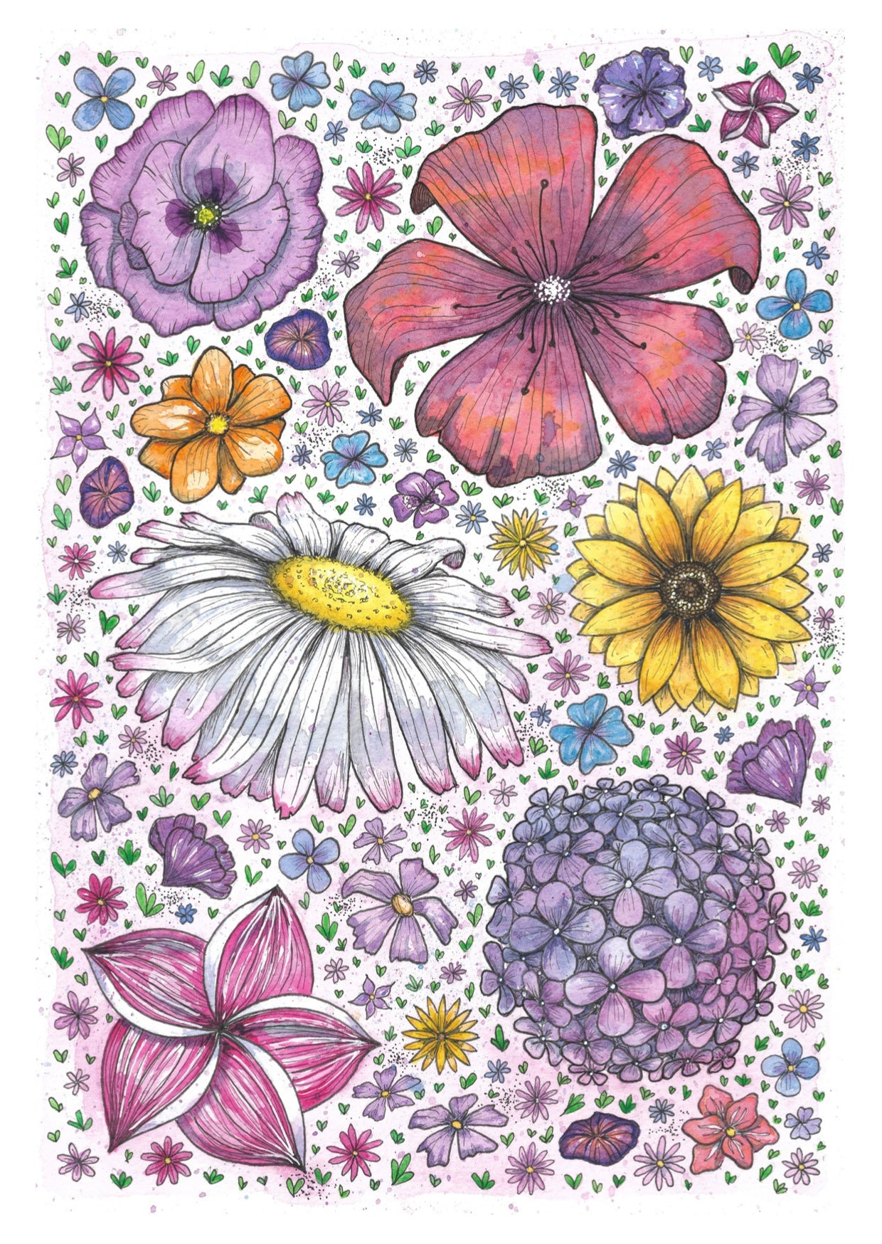 '[Untitled Flowers]' A6 Postcard